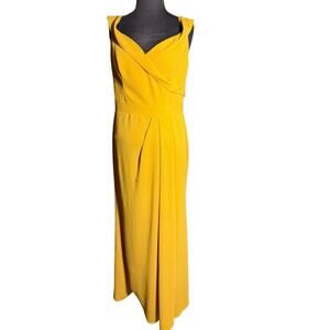 Davids Bridal Buttercup Yellow Stretch Belle Romantic Maxi Dress 12 Feminine